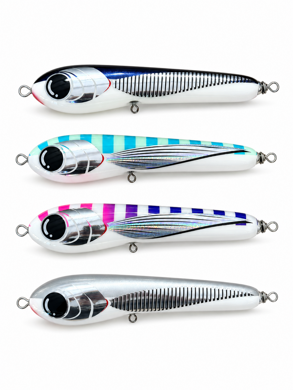 Volcanic Lures Offering 210 stickbaits in Tropical Pilotfish, Green Flying Fish, Maziora and Silver Pearl colourways